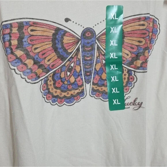 Lucky Brand Women's Butterfly Graphic T-Shirt sz XL NEW Casual Cozy Soft Nature - Picture 11 of 11